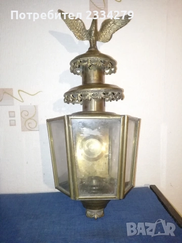 Античен каретен (файтонов/калясков) фенер или лампа изработен от месинг. , снимка 7 - Антикварни и старинни предмети - 53213270