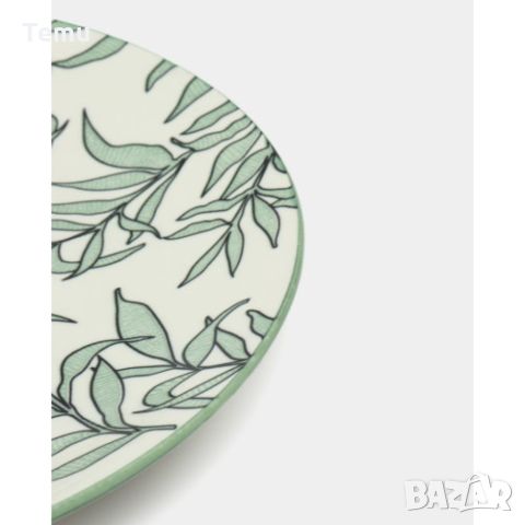 Порцеланова чиния с пластмасова поставка 26см, Листа 1, снимка 1 - Чинии - 45770026