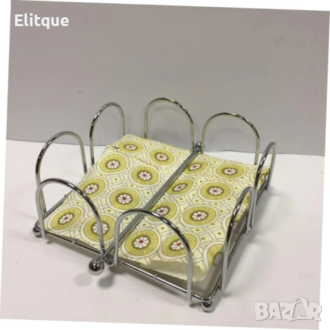 Луксозен метален салфетник в сребристо, ‎18,5 x 1 x 7,62 cm, снимка 10 - Други стоки за дома - 52901370