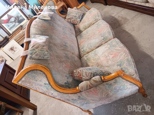 Винтиж диван тройка , снимка 6 - Дивани и мека мебел - 51000565