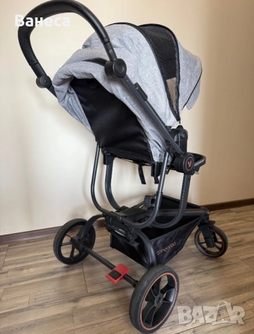 Детска количка Cangaroo Ellada 3в1 сив, снимка 3 - Детски колички - 52597730