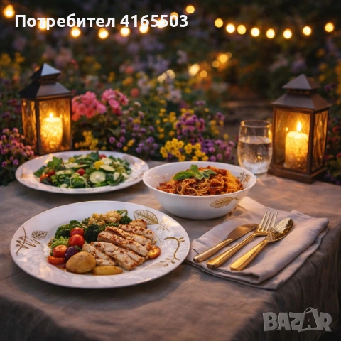 Стил и изтънченост за всяка трапеза - Комплект чинии 24 части с елегантен листен дизайн