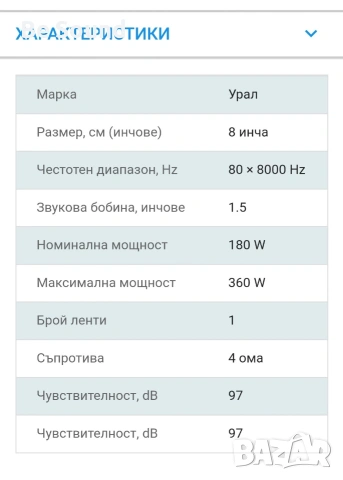 Мидрейндж Средночистотни говорители Урал AS-DB200S _180w Rms , снимка 14 - Тонколони - 54188574