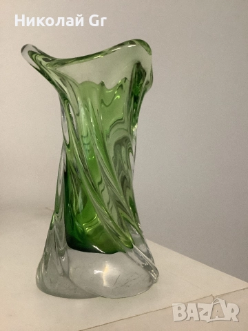 Ваза за.  Цветя. Стъкло  височина 16 см, снимка 3 - Колекции - 52637288