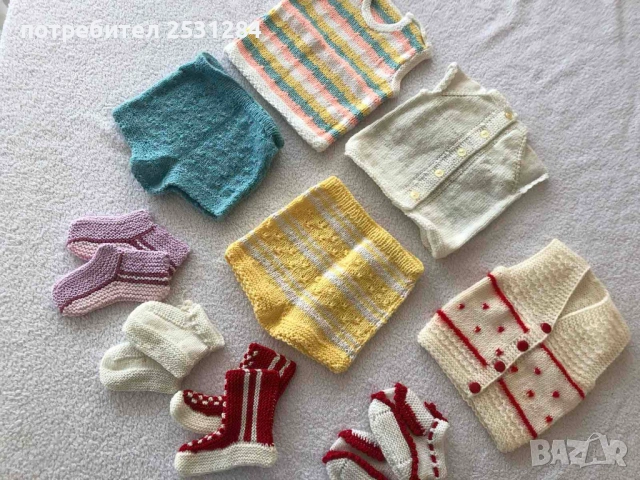 Бебешки лот плетиво 9 части/ бебешки сет плетиво до 6 месеца, снимка 2 - Комплекти за бебе - 53474055