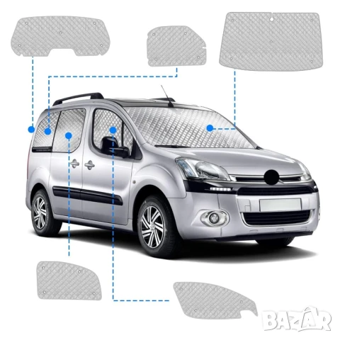 К-кт 8 части термоизолационни сенници за Citroen Berlingo 2008-2018, снимка 2 - Аксесоари и консумативи - 50778408