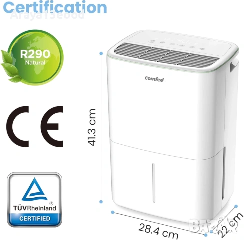 Влагоуловител Midea Comfee MDDF-20DEN7 20 л/24 ч за помещения до 40 м², влагоабсорбатор, снимка 5 - Влагоабсорбатори и влагоуловители - 54065000