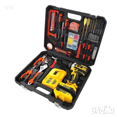 Комплект ударна бормашина, 111 аксесоара, 24 V, 5 Ah, снимка 3 - Бормашини - 53671560