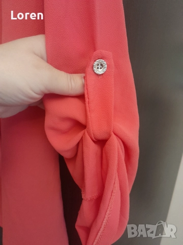 Ново!Блуза тип риза в керемидено розов цвят, снимка 7 - Ризи - 52645819