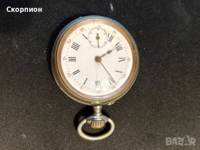 Швейцарски джобен часовник с посребрени капаци 1905г. - 10 РУБИНА - ПРОМОЦИЯ, снимка 12 - Джобни - 50521710