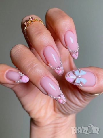 👑 💗Комплект Разкошни Press-on Изкуствени Нокти 24 броя 💋 КОД : nail1006💗 👑 💋 ➡️ 😱Уникалниииии, снимка 1 - Продукти за маникюр - 45263295