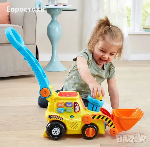 Интерактивна играчка за бутане VTech Pop-a-Ball Pop & Drop Digger, интерактивна играчка багер , снимка 4 - Образователни игри - 47241924