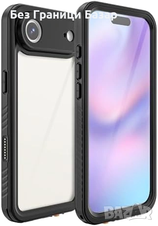 Нов Калъф iPhone 17 Air водоустойчив 360° ударо/прахоустойчив черен кейс Айфон