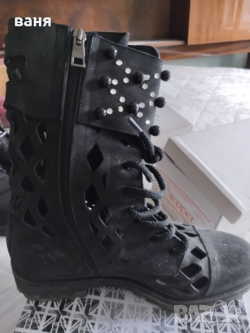 летни ботуши черни 41 номер, снимка 2 - Дамски ботуши - 51911895