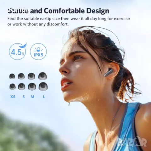 Безжични слушалки EarFun Air 2 NC, слушалки с адаптивно шумопотискане, снимка 7 - Безжични слушалки - 47330427