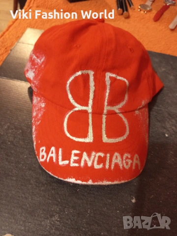 Balenciaga Шапка с Козирка , маркова шака червена, снимка 4 - Шапки - 53183402