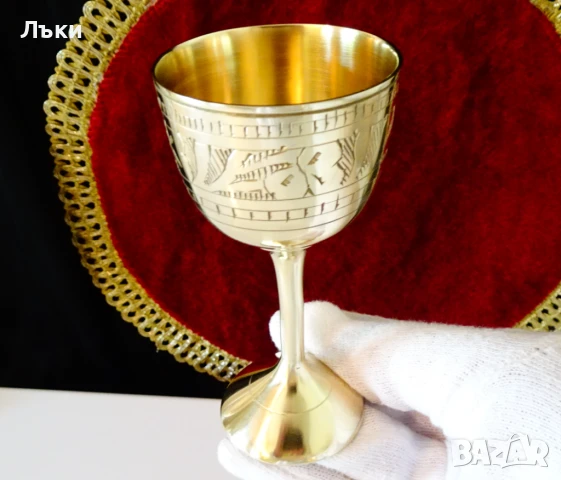  Бронзови чаши за ракия 100 мл.,гравирани. , снимка 5 - Антикварни и старинни предмети - 50675321
