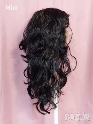 55 см Къдрева перука в черно и медено червено , снимка 12 - Аксесоари за коса - 53311486