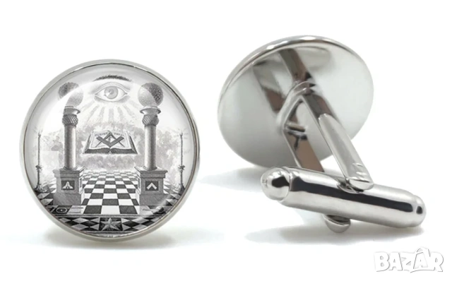 Копчета за Ръкавели Масонски Тамплиер Рицар Freemasons Illuminati Templar Masonic Cufflinks TieClips, снимка 10 - Подаръци за мъже - 53871005