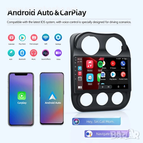 Мултимедия за JEEP COMPASS 2014 - 10.1'' , снимка 3 - Аксесоари и консумативи - 53443944