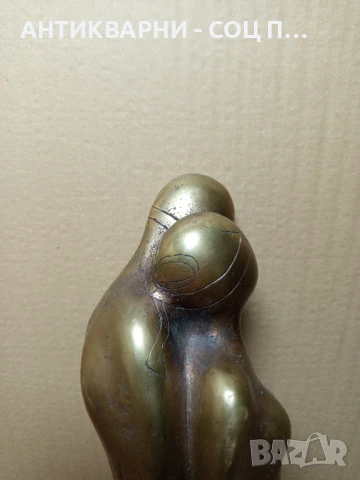 Голяма Стара Бронзова Статуя Скулптура Влюбена Двойка 6кг., снимка 6 - Антикварни и старинни предмети - 50967185