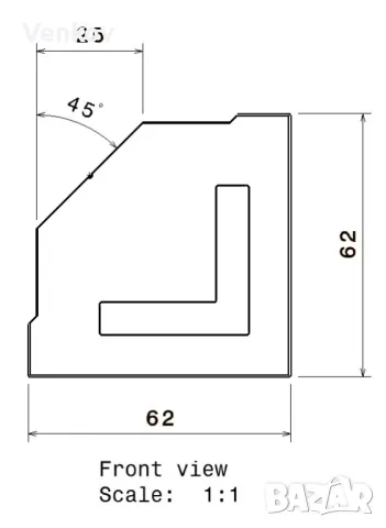 Услуги 3D Print Шаблон за фаска 25x45°, снимка 3 - Други инструменти - 48729729