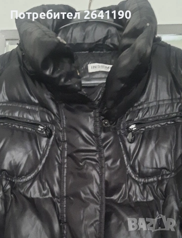 Черна пухенка, снимка 3 - Якета - 53463239