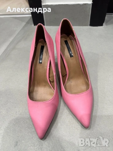 Розови на ток, снимка 2 - Дамски обувки на ток - 54139759