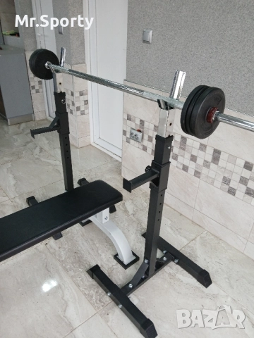 Лежанка с лост и тежести, снимка 5 - Фитнес уреди - 52185105