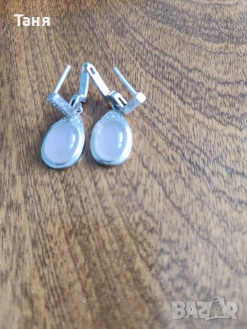 Дамски сребърен комплект с розов кварц , снимка 2 - Бижутерийни комплекти - 53589547