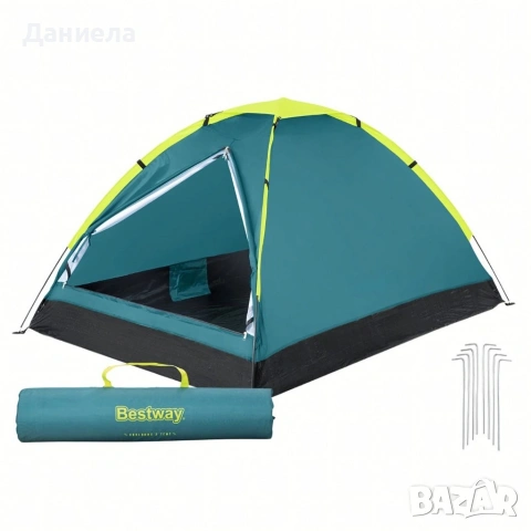 Двуместна лека къмпинг палатка с комарник и чанта за пренасяне, 205x145x100см, снимка 8 - Палатки - 54200850