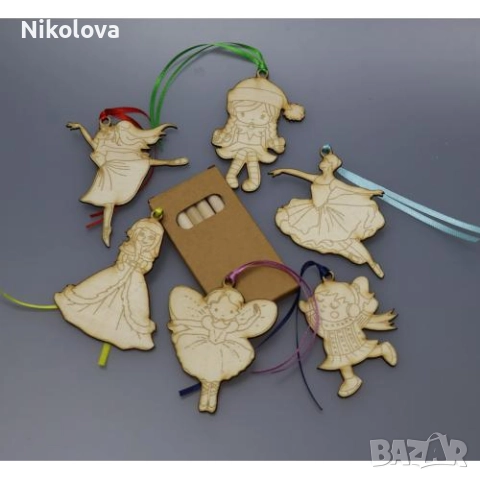 Сет от коледни фигурки за оцветяване + цветни моливи – любими герои на децата!, снимка 5 - Фигурки - 52277653