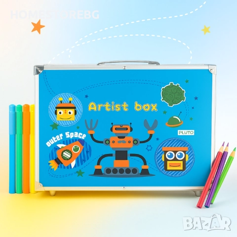 🎨 Творчески комплект за рисуване – 145 части в удобен куфар 🎨, снимка 4 - Рисуване и оцветяване - 51729162