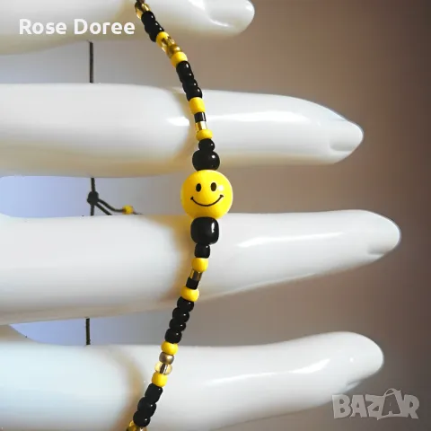 Smile Blissful Beads Енергийна Гривна Усмивка за Прекрасен и Щастлив ден Емоджи , снимка 1 - Гривни - 47170942