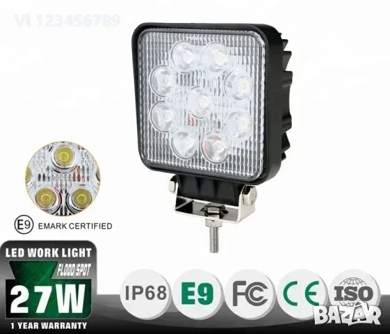 27 W LED фар , 10-30V коли,камиони, трактори,лодки, офроуд