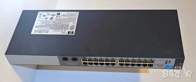 Управляем суич 24 port Managed Switch HP 1810G-24 J9450A, fanless, снимка 3 - Суичове - 53782116