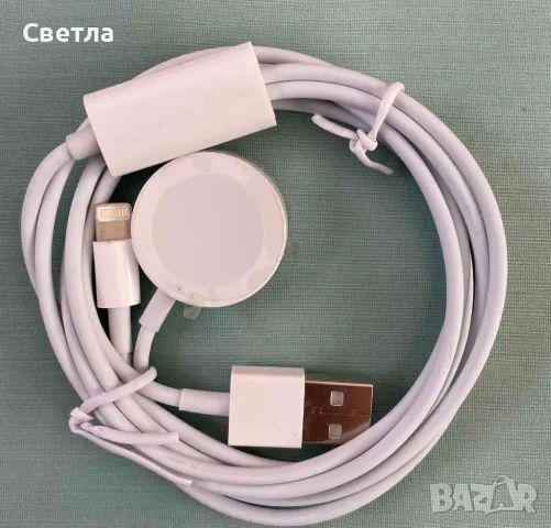 Магнитно-за часовник и Зарядно USB-A -за iРhone,със 120см кабел,2 разклонения за успоредно зареждане, снимка 2 - Безжични зарядни - 49305312