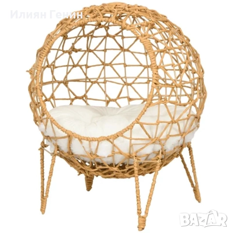 Pawhut Кошница за котки от ратан, снимка 2 - За котки - 51661844