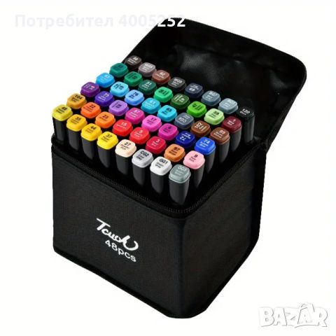 Комплект алкохолни маркери, Два накрайника, 48 броя, Многоцветни, снимка 1 - Други - 45836004
