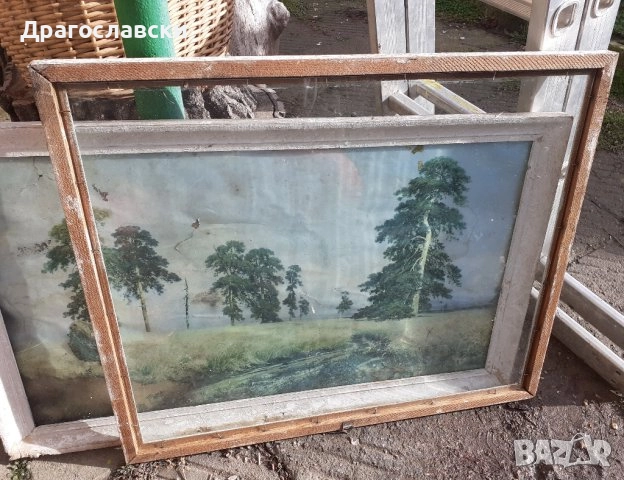 2 бр. бродиран зелен ковьор,  ковьори с рамка и стъкло, снимка 8 - Други - 30193822