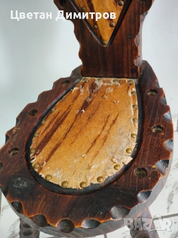 Испански рустикален или " бруталистически "стол с три крака , снимка 6 - Антикварни и старинни предмети - 53718333