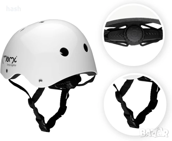 Детска каска MoMi Mimi с регулируема дължина (1-4 години), обиколка 47-58 см, снимка 7 - Аксесоари за велосипеди - 50886418