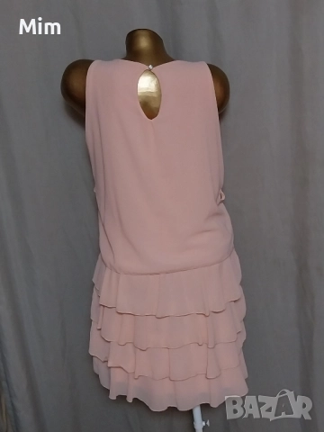 L/XL Розова рокля на волани , снимка 4 - Рокли - 51517914