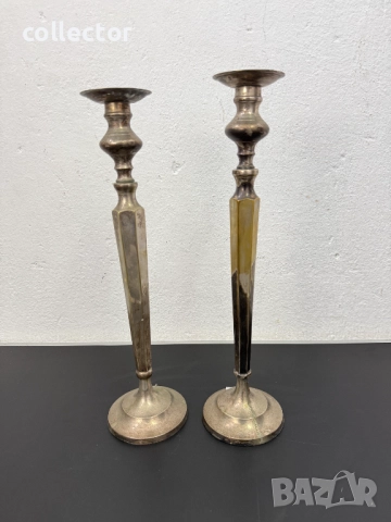 Чифт посребрени бронзови свещници. №7772