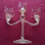 Изящен стъклен свещник , снимка 3