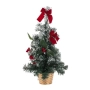 Декоративна коледна елха с червени панделки в саксия, 20 LED, 50см, снимка 2