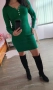 Нова тревисто зелена рокля плетиво рипс!, снимка 2