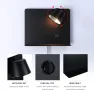 SUNLLOK Модерна LED стенна лампа с USB порт и рафт, черна, снимка 5