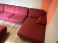 Луксозен ъглов диван бордо + табуретка | Внос Нидерландия, снимка 4