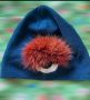 Fendi Monster eye шапка с пух от естествен косъм, снимка 1